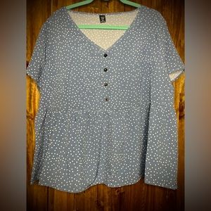 Dusty Blue Pelpum Blouse